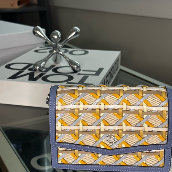 Tory Burch Robinson Woven Mini Shoulder/Crossbody Bag - Picture 1 of 8